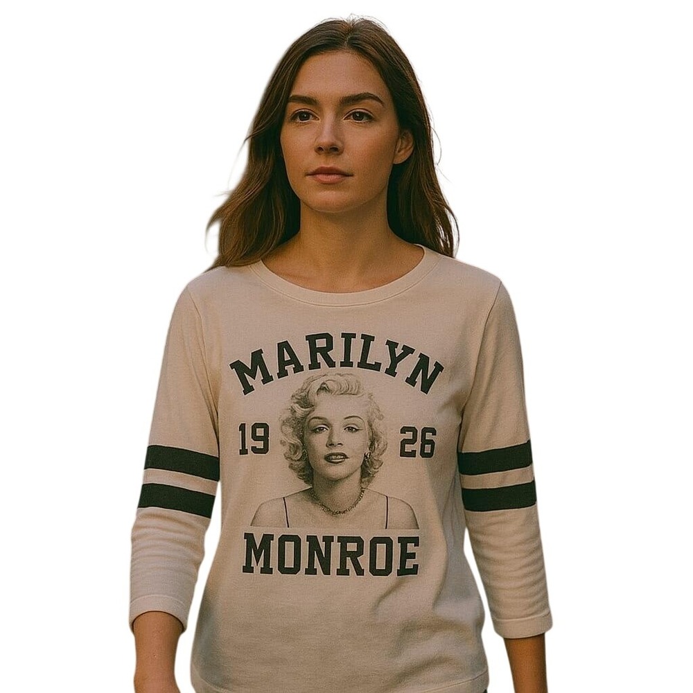 Marilyn Monroe‎ Vintage-Inspired Long Sleeve Graphic Tee M